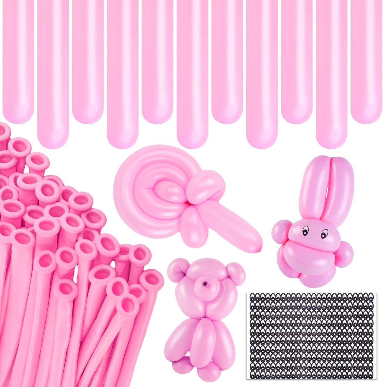 100pcs Pink 260 Animal Balloons – Long Latex Balloons for Animal Modeling, Party & Wedding Decor